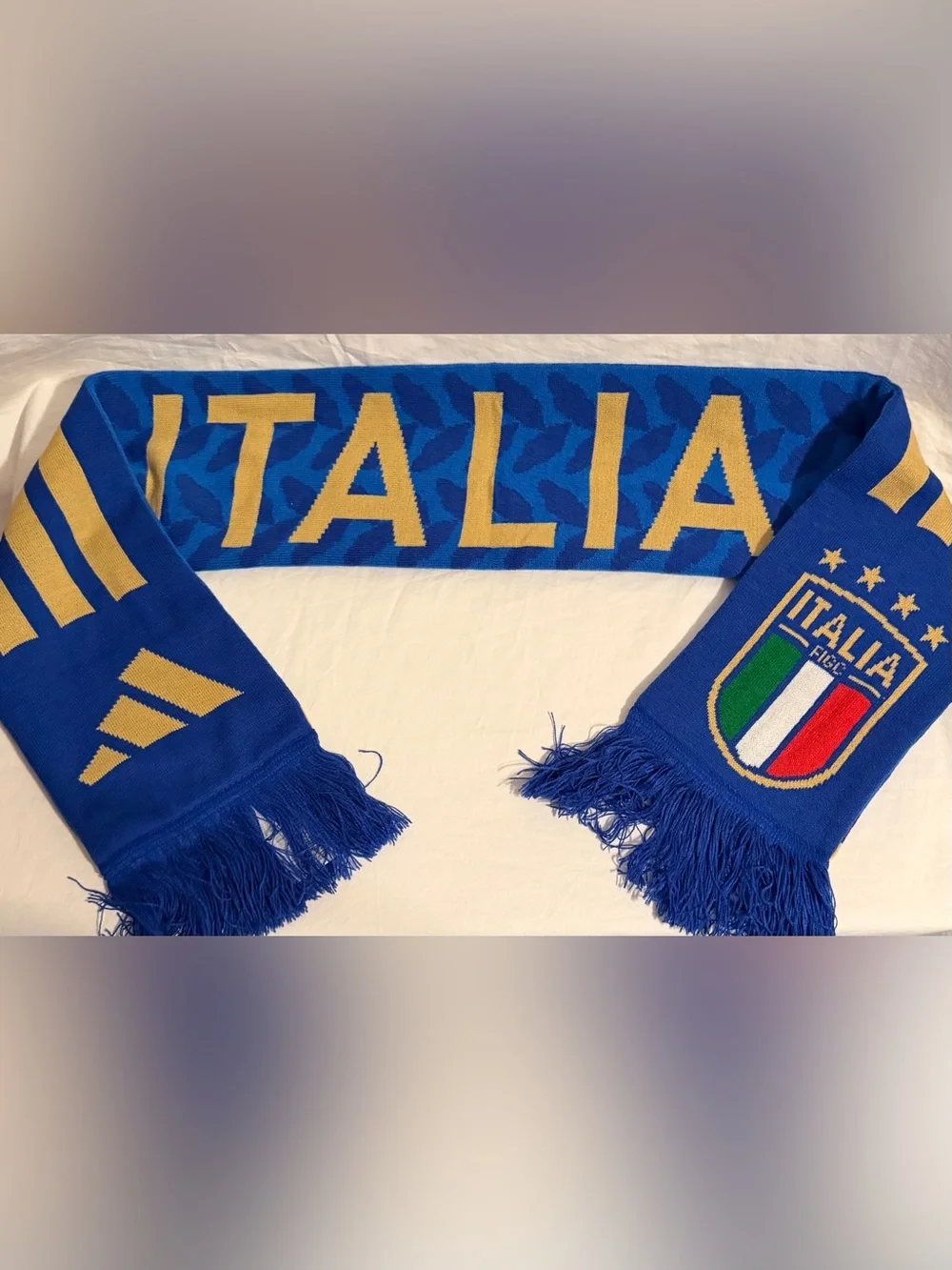 Adidas FIGC Italy National Team 2026 4 Stars Blue Soccer Scarf KE1385 OS.